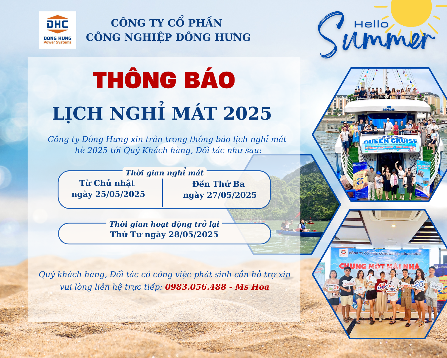 THÔNG BÁO NGHỈ MÁT 2025